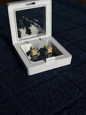 GRA Certified 2.0 Carat Moissanite 14K Gold Sterling Silver Square Stud Earrings